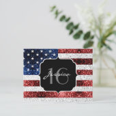 Carte Postale Drapeau américain rouge blanc brillant parties sci (Debout devant)