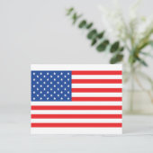 Carte Postale drapeau américain rouge bleu blanc (Debout devant)