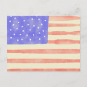 Carte Postale Drapeau américain rustique aquarelle (Devant)
