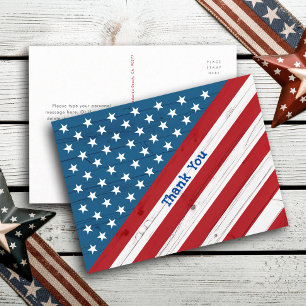 Carte Postale Drapeau américain rustique USA Étoiles et Rayures 