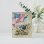 Carte Postale Drapeau américain San Juan Hill Roosevelt (Debout devant)