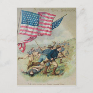 Carte Postale Drapeau américain San Juan Hill Roosevelt
