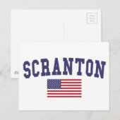 Carte Postale Drapeau américain Scranton (Devant / Derrière)