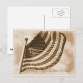 Carte Postale Drapeau américain Sepia Patriotic (Devant / Derrière)