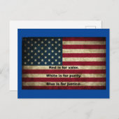 Carte Postale Drapeau américain - Signification des couleurs (Devant / Derrière)