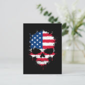 Carte Postale Drapeau américain Splatter Skull (Debout devant)