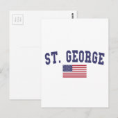 Carte Postale Drapeau américain St. George (Devant / Derrière)