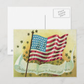 Carte Postale Drapeau américain Star Spangled Banner étoiles (Devant / Derrière)