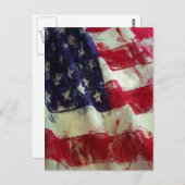 Carte Postale Drapeau américain style de peinture Sketchy (Devant / Derrière)