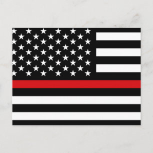 Carte Postale Drapeau américain style pompier patriotique