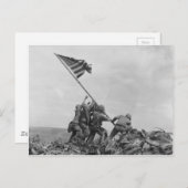 Carte Postale Drapeau américain sur Iwo Jima (1945) (Devant / Derrière)