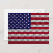Carte Postale Drapeau américain sur l'impression en fibre de car (Devant / Derrière)