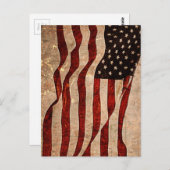 Carte Postale Drapeau Américain Vintage USA (Devant / Derrière)
