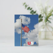 Carte Postale Drapeau américain volant rouge blanc et bleu patri (Debout devant)