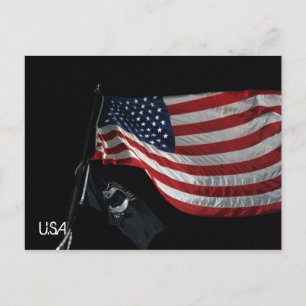Carte Postale Drapeau Américaine (Avec Écrit)