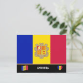 Carte Postale Drapeau andorran & voyage dans le pays andorran / (Debout devant)