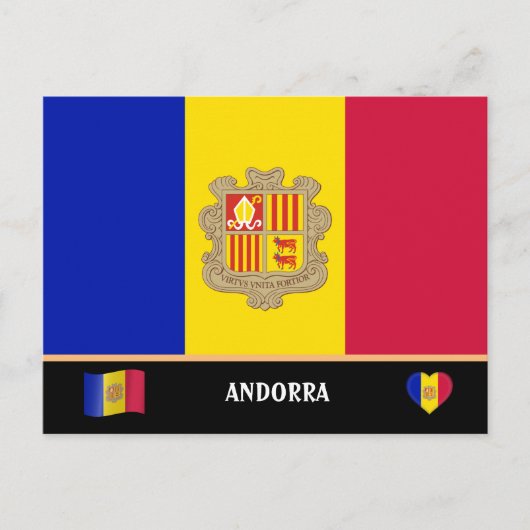 Carte Postale Drapeau andorran & voyage en pays andorran / Andor (Devant)