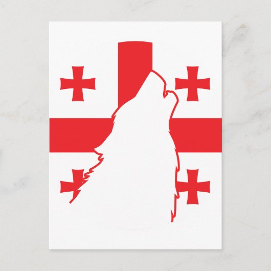 Carte Postale Drapeau animal national géorgien Wolf (Devant)