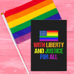 Carte Postale Drapeau arc-en-ciel américain LGBT Equal Rights<br><div class="desc">Droits LGBTQ Rainbow Pride Drapeau américain design qui se lit With Liberty and Justice for All. La communauté LGBTQ mérite l'égalité. Respectez notre constitution et exigez des droits égaux pour toute personne qui s'identifie comme gay,  bisexuel,  pansexuel,  queer et transgenre. Soyez un allié et soutenez vos amis.</div>