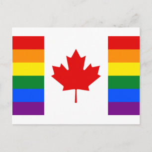 Carte Postale Drapeau arc-en-ciel de la Fierté du Canada