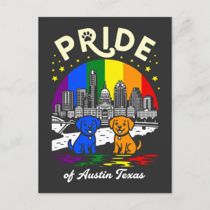 Carte Postale Drapeau arc-en-ciel des chiens de la fierté de la