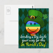 Carte Postale Drapeau arc-en-ciel gay pride avec Casquette de la (Devant / Derrière)