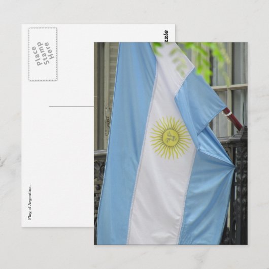 Carte Postale drapeau argentin (Devant / Derrière)