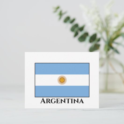 Carte Postale Drapeau argentin (Debout devant)