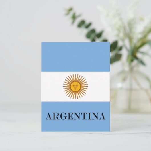 Carte Postale Drapeau argentin Bandera De Argentina (Debout devant)
