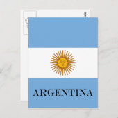 Carte Postale Drapeau argentin Bandera De Argentina (Devant / Derrière)