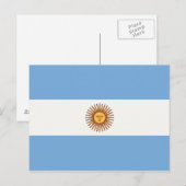 CARTE POSTALE DRAPEAU ARGENTINE (Devant / Derrière)