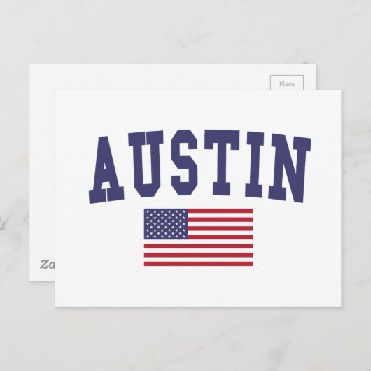 Carte Postale Drapeau Austin US (Devant / Derrière)