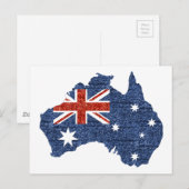 Carte Postale drapeau australien à paillettes (Devant / Derrière)