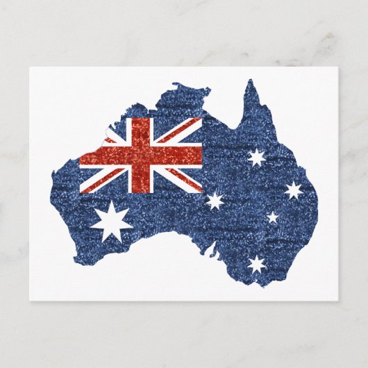 Carte Postale drapeau australien à paillettes (Devant)