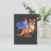 Carte Postale Drapeau australien Aussie Kangaroo avec lunettes d (Debout devant)