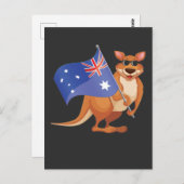 Carte Postale Drapeau australien Aussie Kangaroo avec lunettes d (Devant / Derrière)