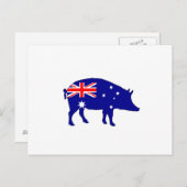 Carte Postale Drapeau australien - Cochon (Devant / Derrière)