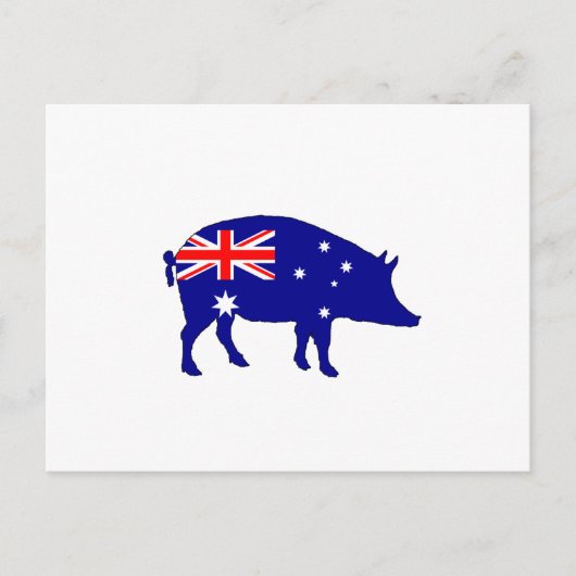 Carte Postale Drapeau australien - Cochon (Devant)
