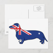 Carte Postale Drapeau australien Dachshund (Devant / Derrière)