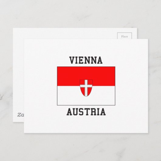 Carte Postale Drapeau Autriche de Vienne (Devant / Derrière)