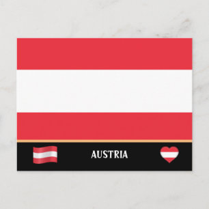 Carte Postale Drapeau autrichien et voyage en Autriche / Autrich