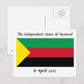 Carte Postale Drapeau Azawad (Devant / Derrière)