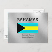 Carte Postale Drapeau bahaméen et devise (Devant / Derrière)