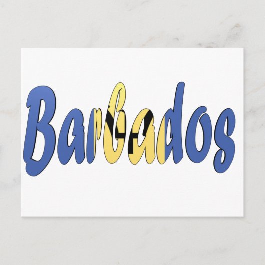 Carte Postale Drapeau Barbade (Devant)