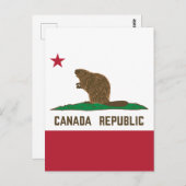 Carte Postale Drapeau Beaver Canada Republic California (Devant / Derrière)