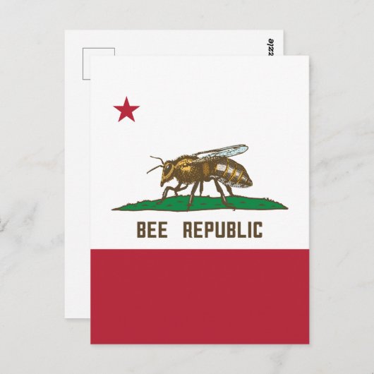 Carte Postale Drapeau Bee Republic (Devant / Derrière)