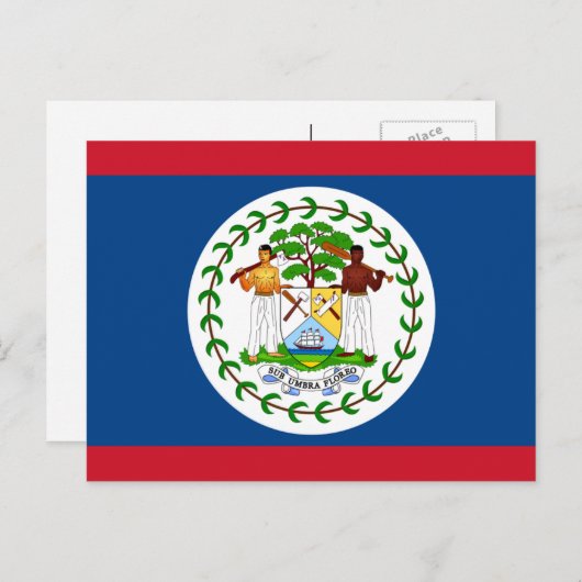 Carte Postale Drapeau bélizien, Drapeau du Belize (Devant / Derrière)
