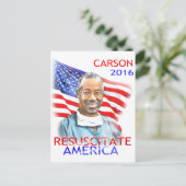 Carte Postale Drapeau Ben Carson-Resuscitate America 2016 USA (Debout devant)