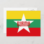 Carte postale drapeau birman (Devant / Derrière)