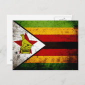 Carte Postale Drapeau Black Grunge Zimbabwe (Devant / Derrière)